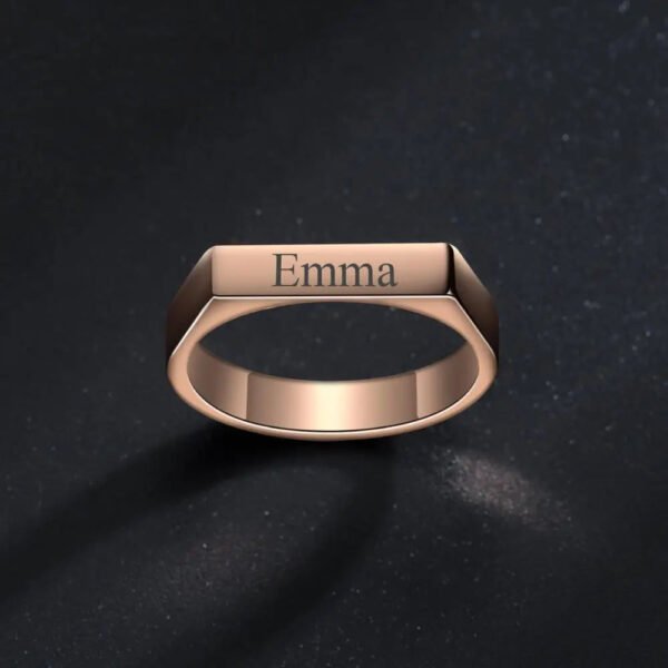 Personalized Square Stainless Steel Ring Engraved Name Ring Jewelry for Husband Men'S Wedding Gifts Not Fade High Quality Gifts