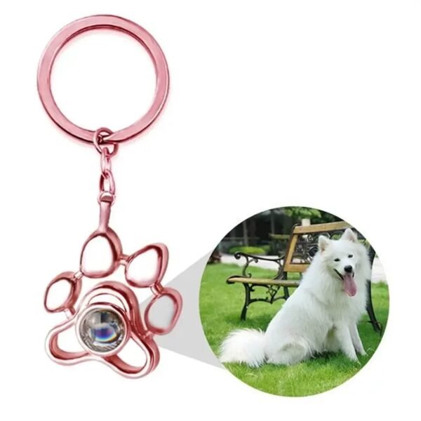 Projection Photo Keychain in Gold Silver Rose Gold Personalized 925 Sterling Silver Custom Pet Picture inside Keychain Jewelry